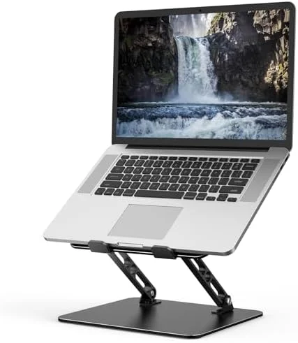 Adjustable Laptop Stand for Desk - Metal Foldable Laptop Riser Holder, Portable Desktop Book Stands, Ventilated Cooling Computer Notebook Stand