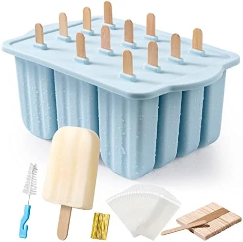 Popsicles Molds, MEETRUE 12 Pieces Silicone Popsicle Molds Easy-Release BPA-free Popsicle Maker Molds Ice Pop Molds Homemade Popsicle Ice Pop Maker