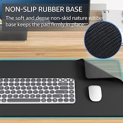 KTRIO Large Gaming Mouse Pad Desk Mat, Superior Micro-Weave Cloth for Precise Mouse Control, Non-Slip Rubber Base, Stitched Edges, Water-Resistant