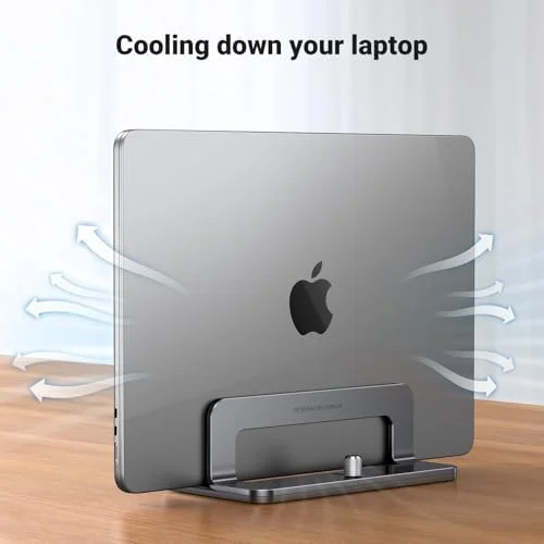 UGREEN Vertical Laptop Stand Holder for Desk Compatible with MacBook Pro, MacBook Air Stand Vertical Aluminum Adjustable for Up to 17.3 Inch Gaming
