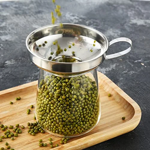 Delove Canning Funnel with Strainer for Wide and Regular Mason Jars - Wide-Mouth Funnels for Kitchen Use - Canning Supplies Kit - Stainless Steel - 3
