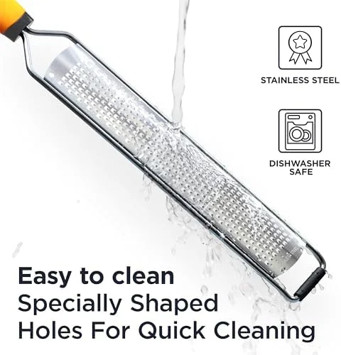 Deiss PRO Lemon Zester & Heavy Duty Cheese Grater & Vegetable Grater - Parmesan Cheese Lemon - Garlic, Nutmeg, Chocolate, Fruits, Vegetables, Ginger