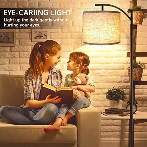 ROTTOGOON Floor Lamp for Living Room with 3 Color Temperatures LED Bulb, Standing Lamp Tall Industrial Floor Lamp Reading for Bedroom, Office (9W LED