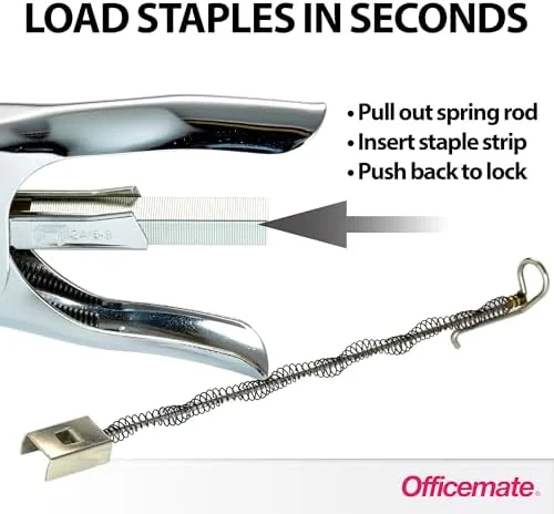 Officemate Classic Plier Stapler Bundle with 10 - 000 Staples, Metal, Silver (97768)