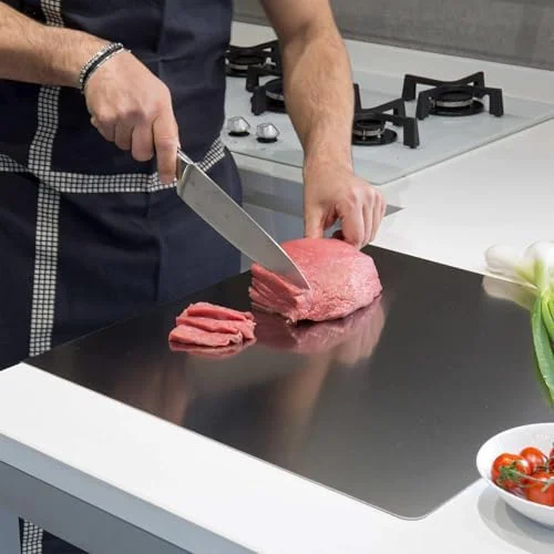 Stainless Steel Cutting Boards for Kitchen, Kneading Cutting Board Mats, Metal Cutting Board for Meat, Fruits, Vegetables, Bread, and Baking Small