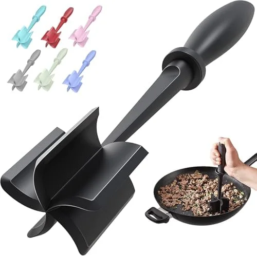 Meat Chopper, Hamburger Grinder, Premium Heat Resistant Smasher for Ground Beef, Burger Grinder Nylon Potato Mix Tool, Meat & Poultry