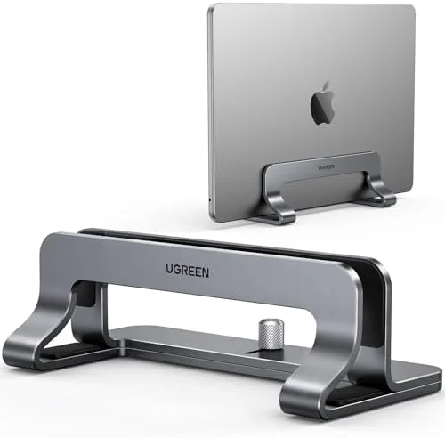 UGREEN Vertical Laptop Stand Holder for Desk Compatible with MacBook Pro, MacBook Air Stand Vertical Aluminum Adjustable for Up to 17.3 Inch Gaming