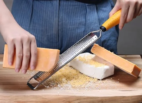 Deiss PRO Lemon Zester & Heavy Duty Cheese Grater & Vegetable Grater - Parmesan Cheese Lemon - Garlic, Nutmeg, Chocolate, Fruits, Vegetables, Ginger