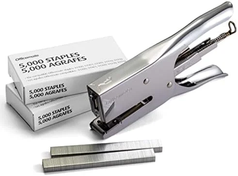 Officemate Classic Plier Stapler Bundle with 10 - 000 Staples, Metal, Silver (97768)