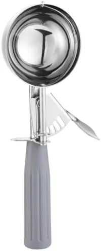 Saebye Portion Scoop - #8 (4 oz) - Disher, Large Ice Cream Scoop with Trigger, Cookie Scoop, Food Scoop, Muffin Scoop - Portion Control - 18/8