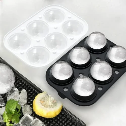 ROTTAY Ice Cube Trays (Set of 2) - Sphere Ice Ball Maker with Lid & Large Square Ice Cube Maker for Whiskey, Cocktails and Homemade, Keep Drinks