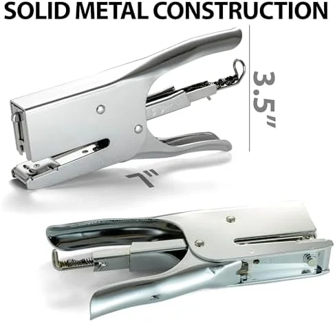 Officemate Classic Plier Stapler Bundle with 10 - 000 Staples, Metal, Silver (97768)