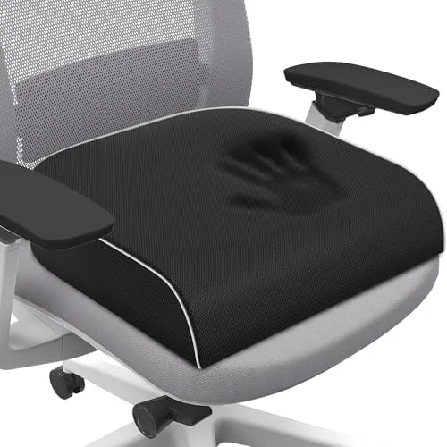 SweetSlubr Seat Cushion for Tailbone Pain Relief, Office Chair Cushion, Memory Foam Large Cushion with Non-Slip Cover for Soft Support at Office