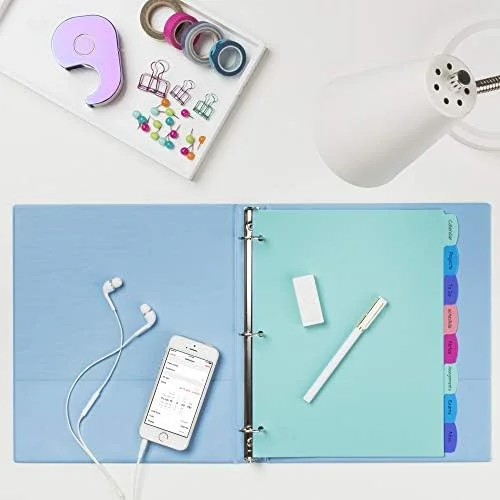 Avery Write & Erase Dividers for 3 Ring Binders - 8 Tabs per Set, Multicolor Big Tabs, Pastels, Binder Dividers Great for Organizing Reports