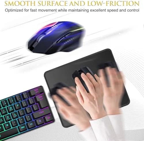 JIKIOU 3 Pack Mouse Pad with Stitched Edge - Comfortable Mouse Pads with Non-Slip Rubber Base, Washable Mousepads Bulk with Comfortable Cloth, Mouse