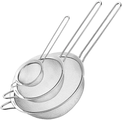 Cuisinart, Mesh Strainers, Stainless Steel Mesh Strainers for Kitchen, Fine Mesh Kitchen Strainer Set for Sifting, Straining and Cooking, Ctg-00-3Ms