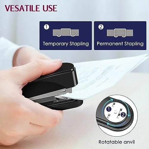 Metal Stapler Heavy Duty 50 Sheet Capacity with 1750 Staples and Staple Remover - Full Strip Staplers for Desk, No Jam, Non-Slip for Office &