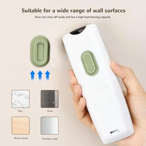 XYOFUN Magnetic Remote Control Holder Wall Mount - 4 Pcs No Drill Self-Adhesive Organizer for Air Conditioner & TV Remotes - Storage Caddy for
