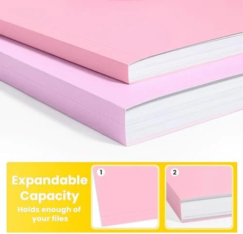 SUNEE File Folders - 30 Pack Manilla Folders 8.5 x 11, Colored File Folders Home Office School Supplies for Documents Files Paper, 6 Bright Colors