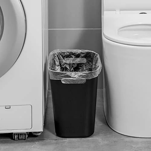 UUJOLY Plastic Small Trash Can Wastebasket - Garbage Container Basket for Bathrooms, Laundry Room, Kitchens, Offices, Kids Rooms, Dorms, 3.5 Gallon