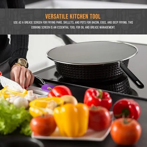U.S. Kitchen Supply 4-Piece Stainless Steel Splatter Guard Set (13" - 11.5", 10", 8”) Fine Mesh Cover, Grease & Oil, Splatter Screen for Frying Pan