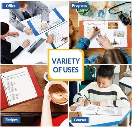 SUNEE Binder Dividers with Tabs for 3 Ring Binder, 8.5 x 11 Paper White Binder Dividers Blank with 5 Tabs, 20 Sets Page Dividers for School, Office