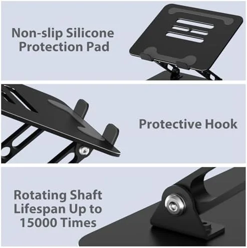 Adjustable Laptop Stand for Desk - Metal Foldable Laptop Riser Holder, Portable Desktop Book Stands, Ventilated Cooling Computer Notebook Stand