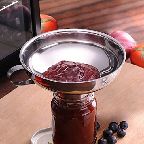 Delove Canning Funnel with Strainer for Wide and Regular Mason Jars - Wide-Mouth Funnels for Kitchen Use - Canning Supplies Kit - Stainless Steel - 3