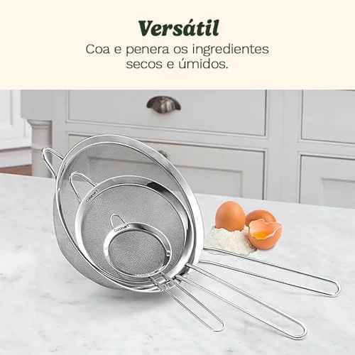 Cuisinart, Mesh Strainers, Stainless Steel Mesh Strainers for Kitchen, Fine Mesh Kitchen Strainer Set for Sifting, Straining and Cooking, Ctg-00-3Ms