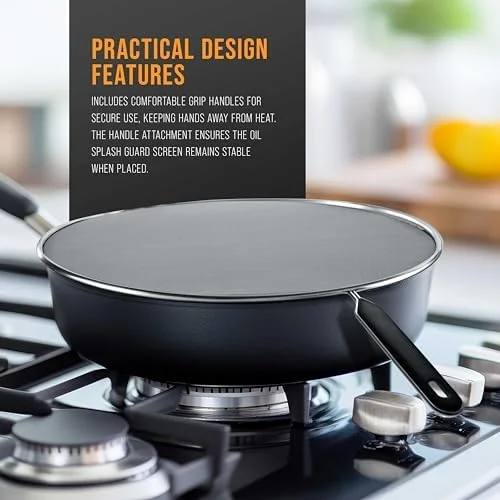 U.S. Kitchen Supply 4-Piece Stainless Steel Splatter Guard Set (13" - 11.5", 10", 8”) Fine Mesh Cover, Grease & Oil, Splatter Screen for Frying Pan