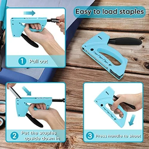 SHALL Light Duty Staple Gun for Wood - Upholstery Staple Gun with 1600pcs JT21 Staples 1/4, 5/16, 3/8 inch and Staple Remover - Fabric Stapler Gun