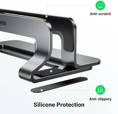 UGREEN Vertical Laptop Stand Holder for Desk Compatible with MacBook Pro, MacBook Air Stand Vertical Aluminum Adjustable for Up to 17.3 Inch Gaming