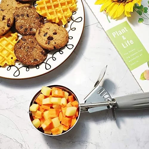 Saebye Portion Scoop - #8 (4 oz) - Disher, Large Ice Cream Scoop with Trigger, Cookie Scoop, Food Scoop, Muffin Scoop - Portion Control - 18/8