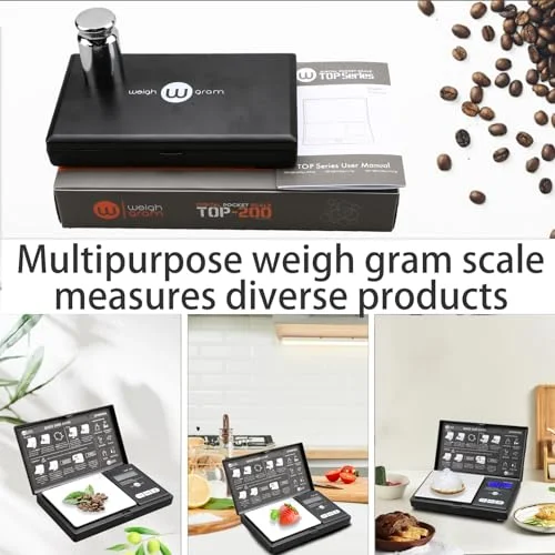 Weigh Gram 200g Digital Pocket Gram Scale 0.01g Accuracy, 200g x 0.01g Mini Digital Grams Scale, Small Food Scale, Jewelry Scale, Ounces Grains Scale