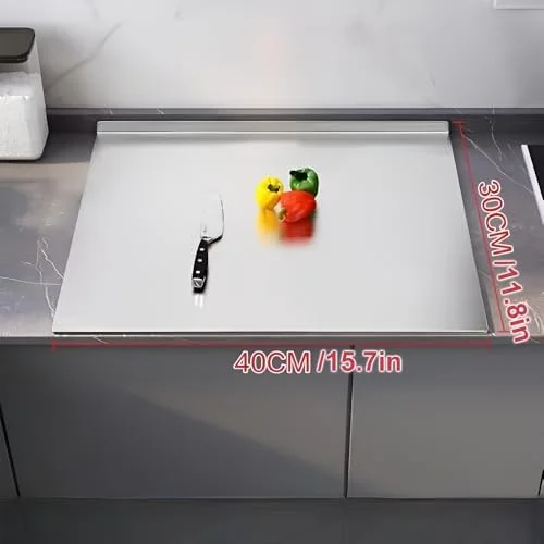 Stainless Steel Cutting Boards for Kitchen, Kneading Cutting Board Mats, Metal Cutting Board for Meat, Fruits, Vegetables, Bread, and Baking Small