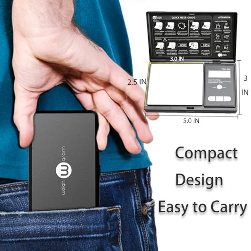 Weigh Gram 200g Digital Pocket Gram Scale 0.01g Accuracy, 200g x 0.01g Mini Digital Grams Scale, Small Food Scale, Jewelry Scale, Ounces Grains Scale