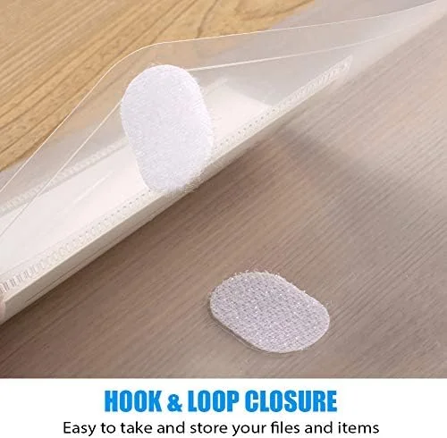 Sooez 10 Pack Plastic Envelopes File Folders - Clear Folder for Document US Letter A4 Size Poly Envelopes with Label Pockets for School Home Work