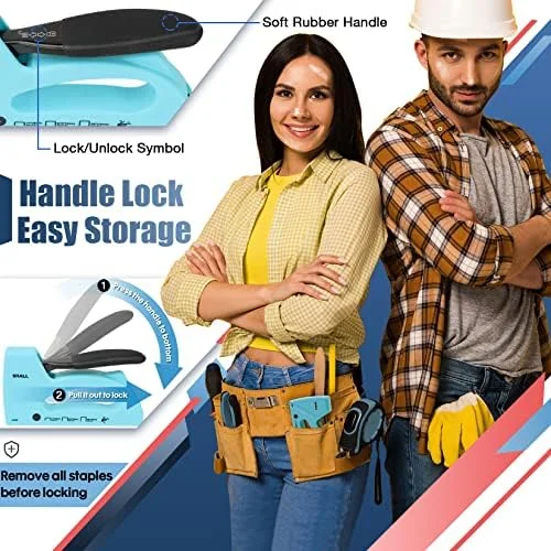 SHALL Light Duty Staple Gun for Wood - Upholstery Staple Gun with 1600pcs JT21 Staples 1/4, 5/16, 3/8 inch and Staple Remover - Fabric Stapler Gun