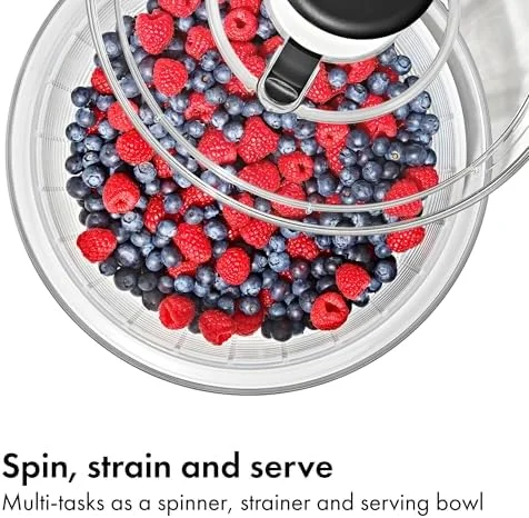 OXO Good Grips Salad Spinner - Lettuce Spinner, Fruit Washer, Fruit Washing Bowl with Strainer, Vegetable Cleaner, Salad Cleaner, Lettuce Washer, 6.22